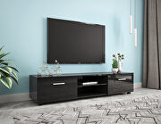 Black TV stand for 70 inch tv stands, media console entertainment center television table by La Spezia additional picture 17