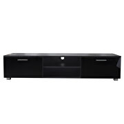 Black TV stand for 70 inch tv stands, media console entertainment center television table by La Spezia additional picture 4