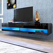 180 wall mounted floating 80 TV stand with 20 color leds, black by La Spezia additional picture 3