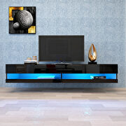 180 wall mounted floating 80 TV stand with 20 color leds, black by La Spezia additional picture 4