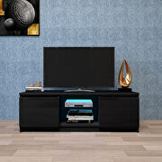 Black TV stand with lights, modern led tv cabinet with storage drawers by La Spezia additional picture 11