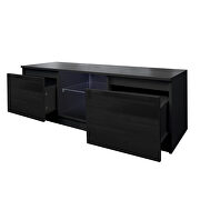 Black TV stand with lights, modern led tv cabinet with storage drawers by La Spezia additional picture 14