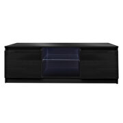 Black TV stand with lights, modern led tv cabinet with storage drawers by La Spezia additional picture 15