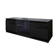 Black TV stand with lights, modern led tv cabinet with storage drawers by La Spezia additional picture 18