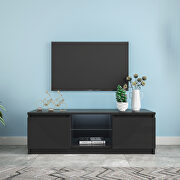 Black TV stand with lights, modern led tv cabinet with storage drawers by La Spezia additional picture 20