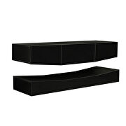 Modern TV stand for 55 inch tv with led lights in black by La Spezia additional picture 2