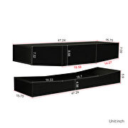 Modern TV stand for 55 inch tv with led lights in black by La Spezia additional picture 7