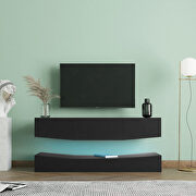 Modern TV stand for 55 inch tv with led lights in black by La Spezia additional picture 10