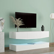 Modern TV stand for 55 inch tv with led lights in white by La Spezia additional picture 10