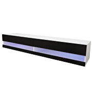 Wall mounted floating 80 TV stand with 20 color leds black by La Spezia additional picture 5