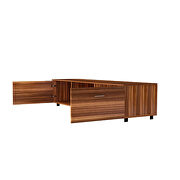 Walnut TV stand for 70 inch tv stands, media console entertainment center television table by La Spezia additional picture 6