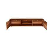 Walnut TV stand for 70 inch tv stands, media console entertainment center television table by La Spezia additional picture 10