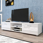 White TV stand for 70 inch tv stands, media console entertainment center television table by La Spezia additional picture 14