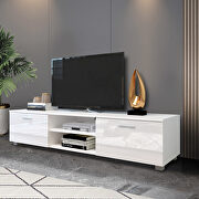 White TV stand for 70 inch tv stands, media console entertainment center television table by La Spezia additional picture 17