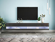 Wall mounted floating 80 TV stand with 20 color leds dark gray by La Spezia additional picture 16