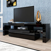 Modern black TV stand, 20 colors led tv stand w/remote control lights by La Spezia additional picture 4