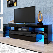 Modern black TV stand, 20 colors led tv stand w/remote control lights by La Spezia additional picture 10