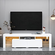 Modern white TV stand, 20 colors led tv stand w/remote control lights by La Spezia additional picture 11