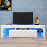 Modern white TV stand, 20 colors led tv stand w/remote control lights by La Spezia additional picture 12