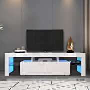 Modern white TV stand, 20 colors led tv stand w/remote control lights by La Spezia additional picture 17
