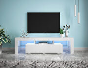 Modern white TV stand, 20 colors led tv stand w/remote control lights by La Spezia additional picture 18