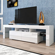 Modern white TV stand, 20 colors led tv stand w/remote control lights by La Spezia additional picture 4