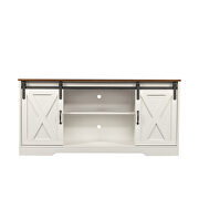 Sliding barn door modern white wood TV stand for tvs up to 65 by La Spezia additional picture 11