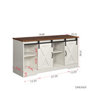 Sliding barn door modern white wood TV stand for tvs up to 65 by La Spezia additional picture 14