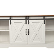 Sliding barn door modern white wood TV stand for tvs up to 65 by La Spezia additional picture 3