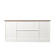 Sliding barn door modern white wood TV stand for tvs up to 65 by La Spezia additional picture 6