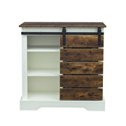 Buffet sideboard with sliding barn door and interior shelves in white/ rustic by La Spezia additional picture 3