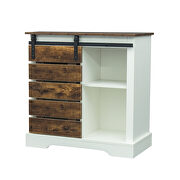 Buffet sideboard with sliding barn door and interior shelves in white/ rustic by La Spezia additional picture 6