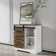 Buffet sideboard with sliding barn door and interior shelves in white/ rustic by La Spezia additional picture 10