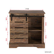 Buffet sideboard with sliding barn door and interior shelves in espresso by La Spezia additional picture 13