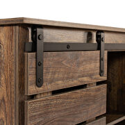 Buffet sideboard with sliding barn door and interior shelves in espresso by La Spezia additional picture 6