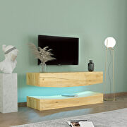 Modern TV stand for 55 inch tv with led lights in oak by La Spezia additional picture 11