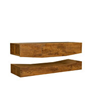 Modern TV stand for 55 inch tv with led lights in walnut by La Spezia additional picture 2