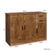 Modern wood buffet sideboard with 2 doors in dark walnut by La Spezia additional picture 13