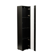 Black finish side cabinet with aluminum strip lamp by La Spezia additional picture 2
