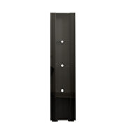 Black finish side cabinet with aluminum strip lamp by La Spezia additional picture 3