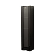 Black finish side cabinet with aluminum strip lamp by La Spezia additional picture 8