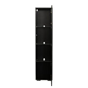 Black finish side cabinet with aluminum strip lamp by La Spezia additional picture 10