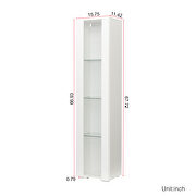 White finish side cabinet with aluminum strip lamp by La Spezia additional picture 12