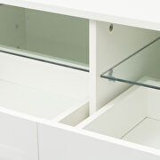 White TV cabinet with dual end color changing led light strip by La Spezia additional picture 5