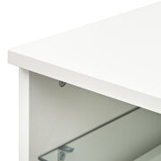 White TV cabinet with dual end color changing led light strip by La Spezia additional picture 6