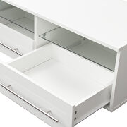White TV cabinet with dual end color changing led light strip by La Spezia additional picture 7