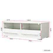 White TV cabinet with dual end color changing led light strip by La Spezia additional picture 9