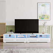 White TV cabinet with dual end color changing led light strip by La Spezia additional picture 10