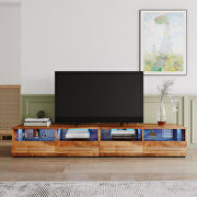 Walnut TV cabinet with dual end color changing led light strip by La Spezia additional picture 11