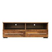 Walnut TV cabinet with dual end color changing led light strip by La Spezia additional picture 8
